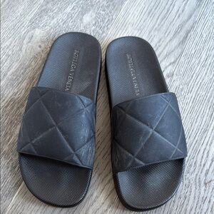 Bottega Veneta Quilted Black Pool Slides